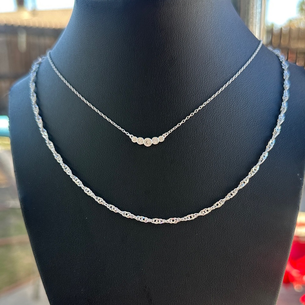 Real 925 KA1772 Sterling Silver 3MM Diamond Cut Rope Chain
Necklace - ITALY 18”